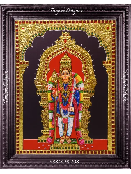 Lord Murugan Authentic Tanjore Painting
